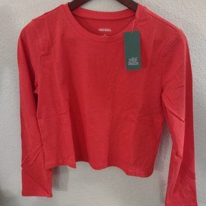 Wild Fable Red Long Sleeve Shirt Cropped Top NWT Women's Choose Your Siz…